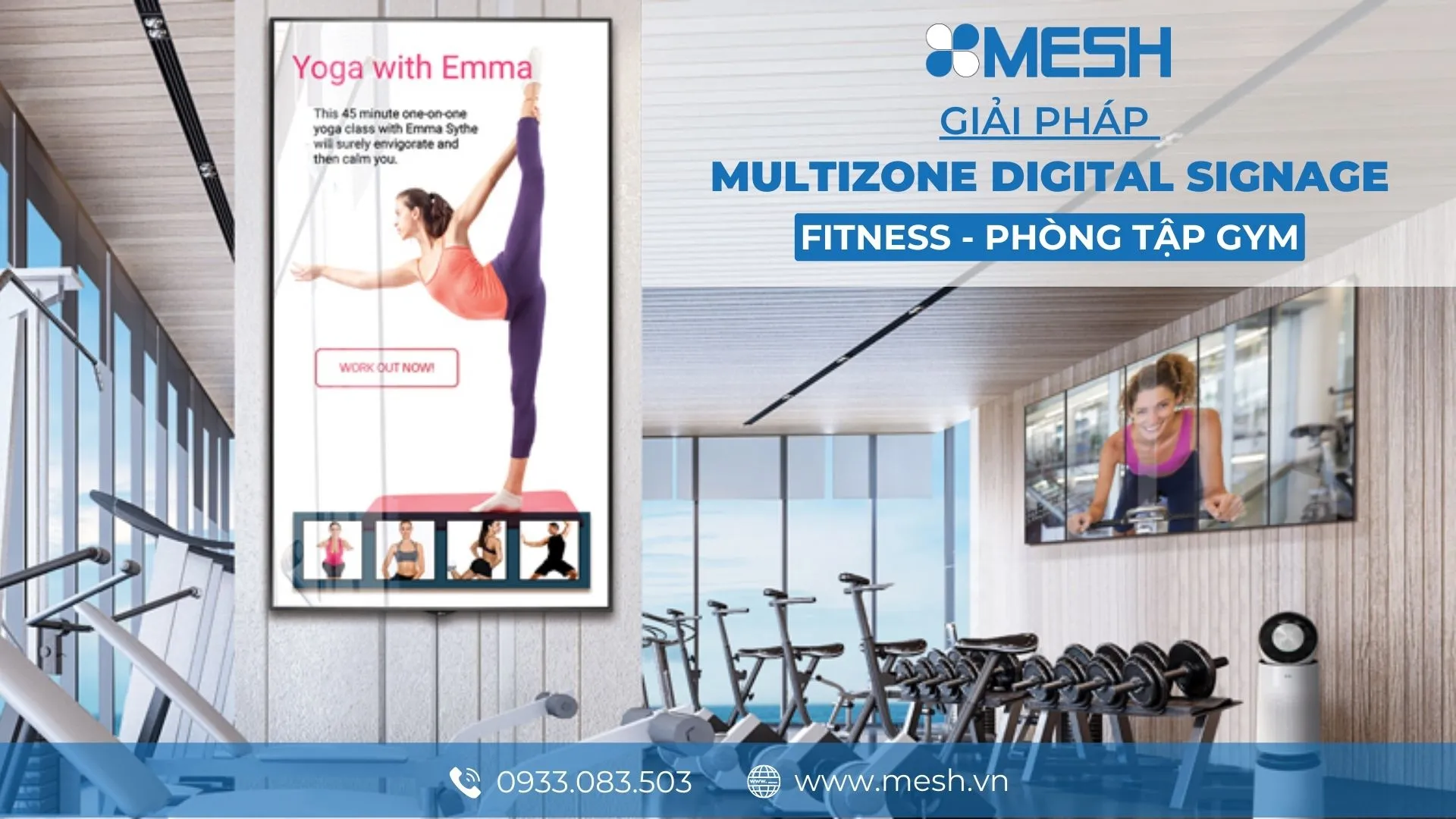 Giải pháp màn hình Digital Signage cho phòng tập Gym