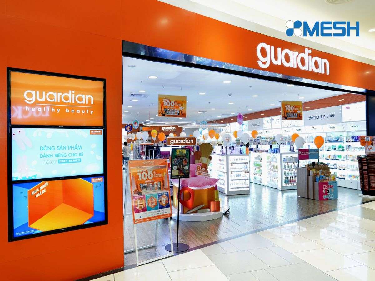 Guardian Chuỗi Cửa Hàng Sức Khoẻ Sắc Đẹp Hàng Đầu Việt Nam Ứng Dụng Mesh Multizone Digital Signage