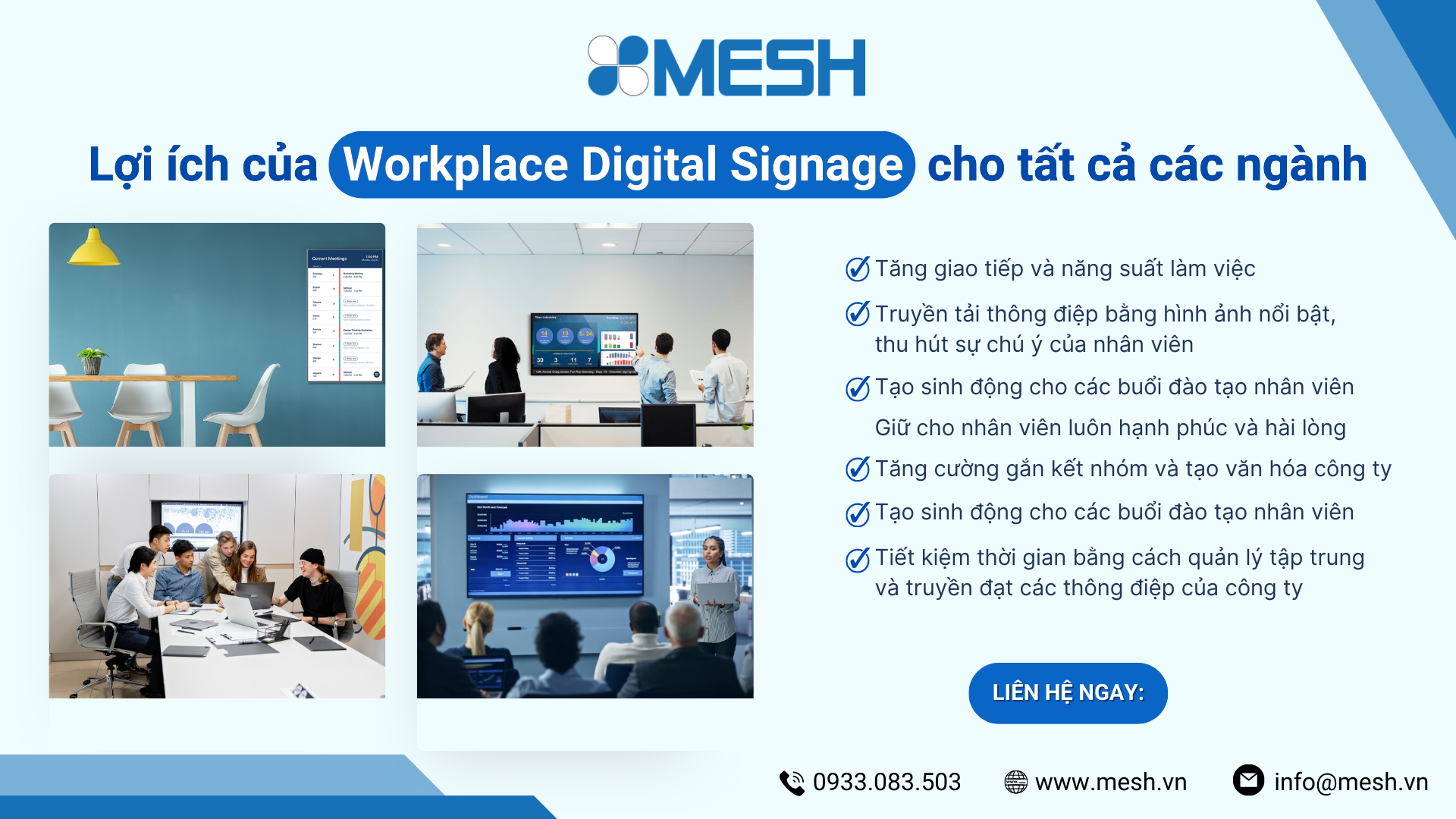 lợi ích của màn hình digital signage tại nơi làm việc